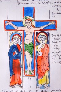 Croquis Folio 4, Crucifixion © Dessin et photo Marie ASCHEHOUG-CLAUTEAUX